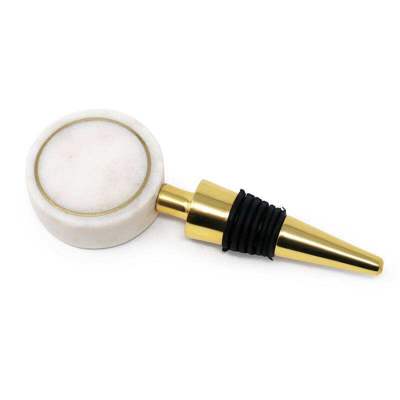 Bottle Stopper with White Marble Head