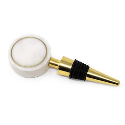 Bottle Stopper with White Marble Head