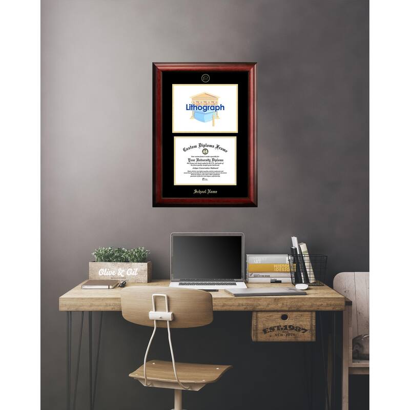 Penn State University 11w x 8.5h Gold Embossed Diploma Frame with Campus Images Lithograph