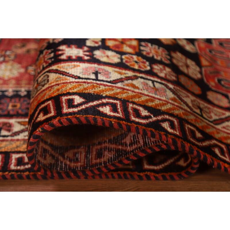 Vegetable Dye Qashqai Persian Vintage Rug Handknotted Wool Carpet 4