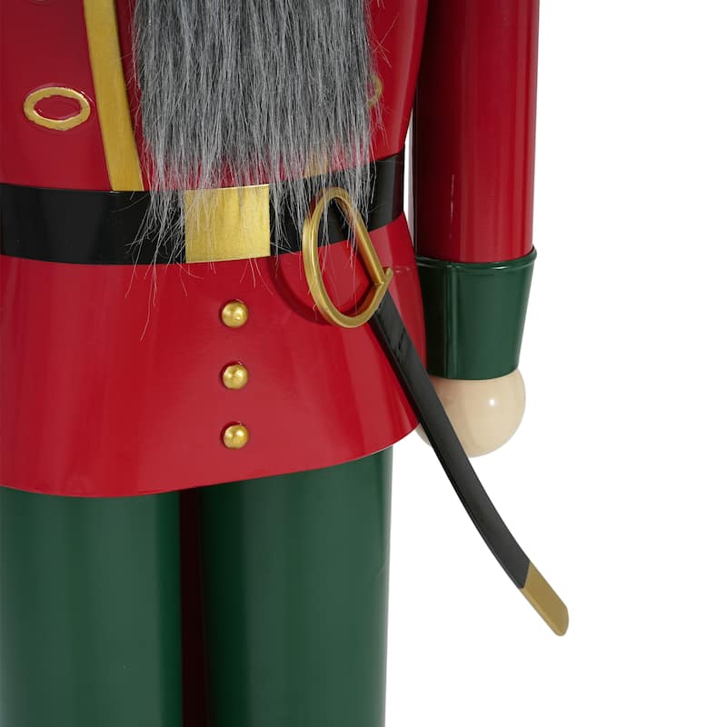 Christopher Knight Home - Jingle Classic Holiday Outdoor Iron Nutcracker Decor with Vibrant Festive Detailing