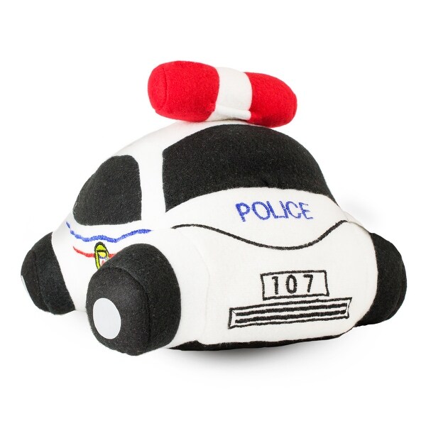 Beverly Hills Teddy Bear Company Stuffed Police Car with Sounds - 5.0 in. x 8.0 in. x 8.0 in.