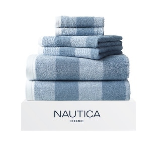 Nautica Oak Lake Cotton Blue 6 Piece Towel Set - 6 Piece
