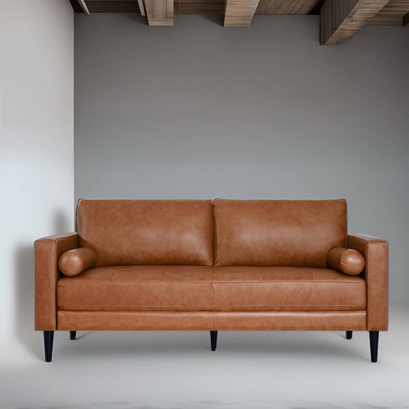 Genuine Leather Sofa Set – Mid-Century Modern Chair, Loveseat & Sofa with Luxurious Comfort