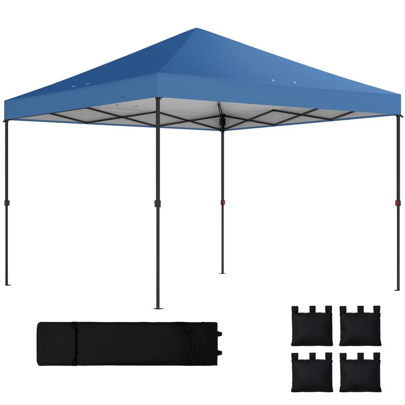 Outsunny 10 x 10 ft Pop Up Canopy Tent with One Push Setup, Easy Setup Outdoor Portable Instant Canopy Shelter