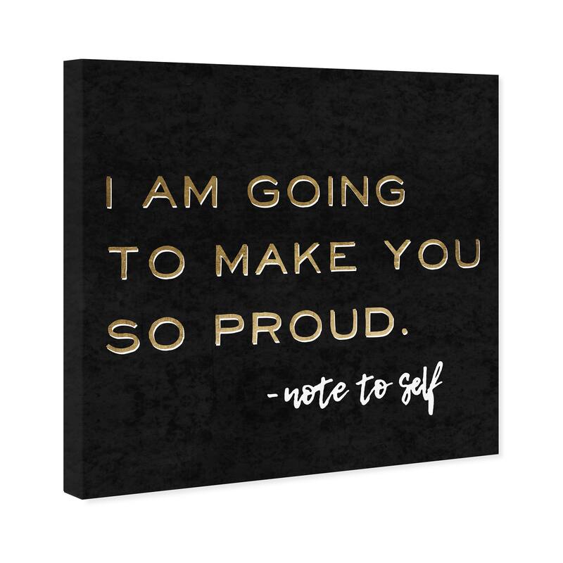 Wynwood Studio Canvas Fashion and Glam Make Myself Proud Black and Metallic Gold Glam Wall Art Canvas Print