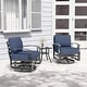 preview thumbnail 54 of 144, Aluminum Patio Outdoor Sectional Sofa Set with Fire Pit, Swivel Rocking Chairs and Ottomans