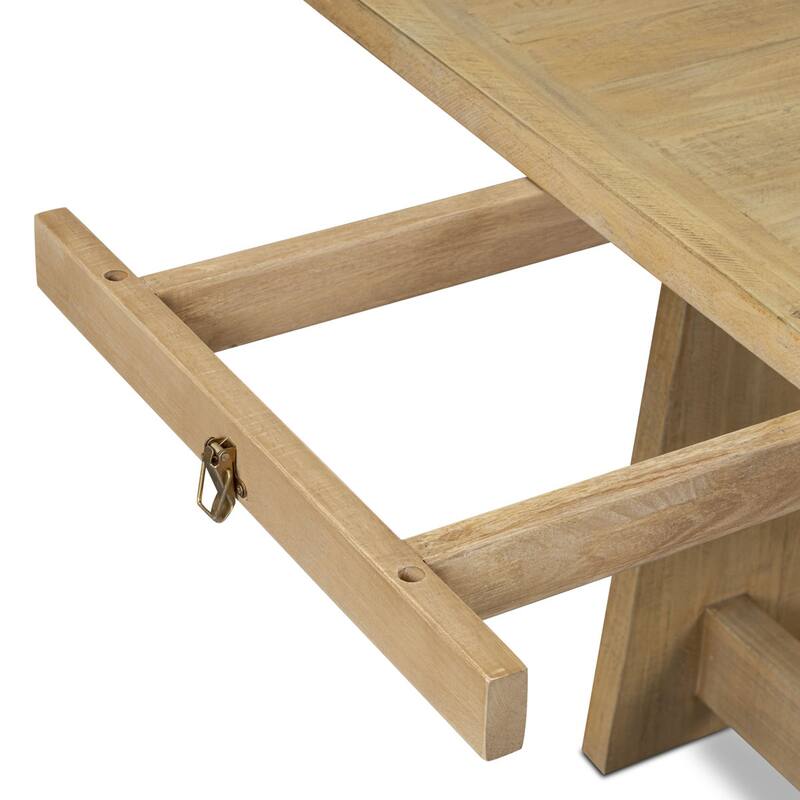 Poly & Bark Combe Solid Pine Wood Extension Dining Table (82.5" - 122")