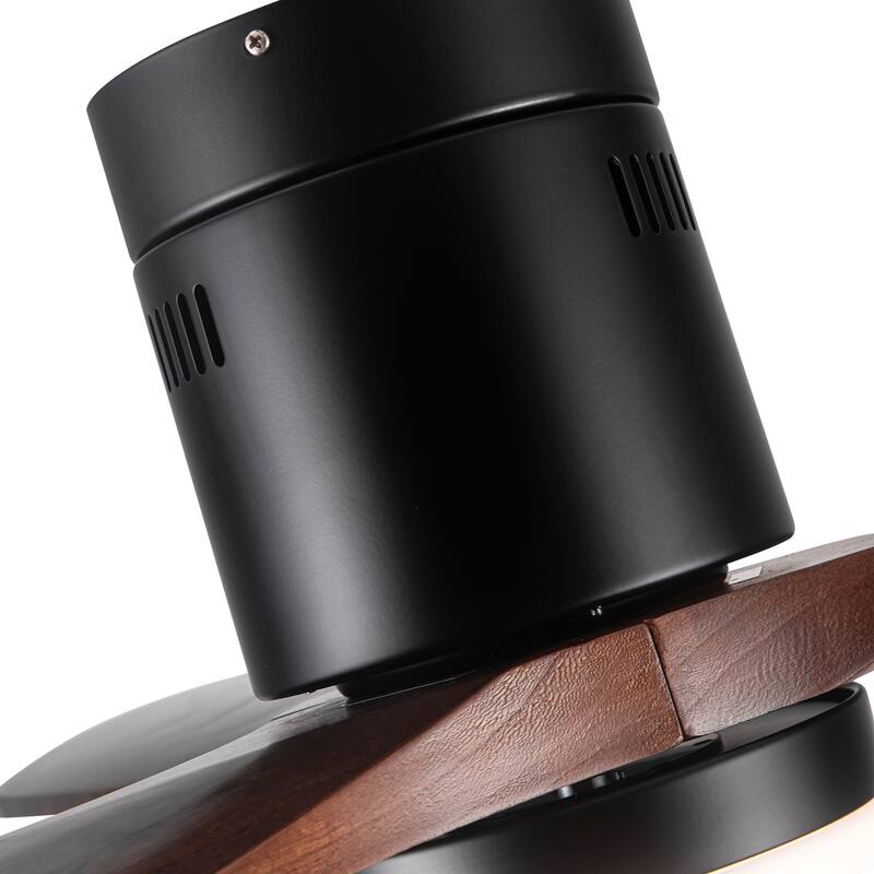 6-Speed Remote Control Wood Dimmable Ceiling Fan with Lights & Reversible Motor, Smart APP Control, Quiet Flush Mount Fan