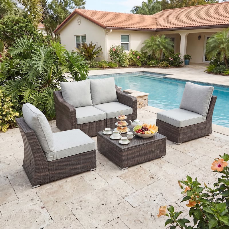 Aoodor Outdoor Seat/Back Cushion Set of 2