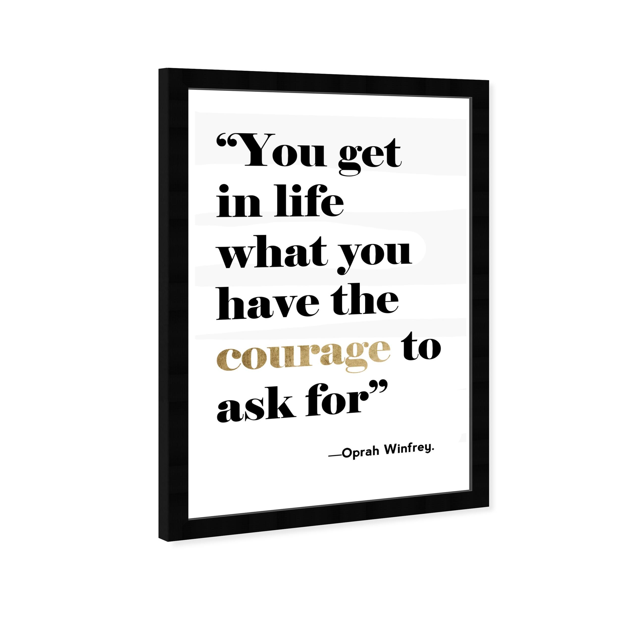 Wynwood Studio 'Courage in Life Black' Typography and Quotes Wall Art