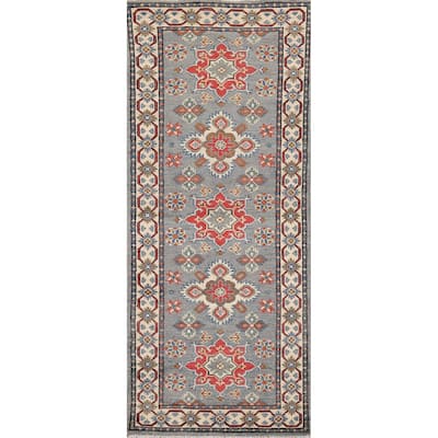 Traditional Kazak Oriental Runner Rug Handmade Wool Carpet - 2'1" x 5'10"