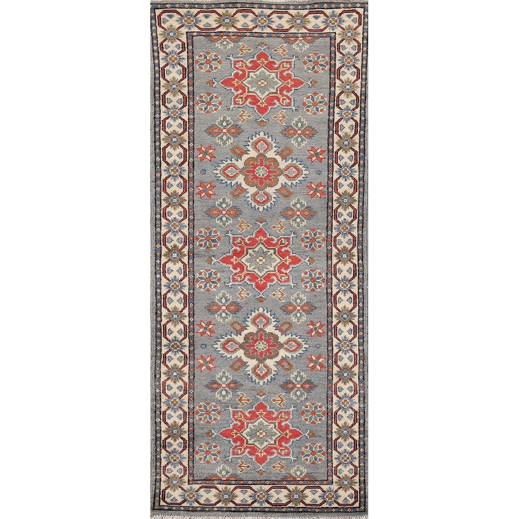 Traditional Kazak Oriental Runner Rug Handmade Wool Carpet - 2'1" x 5'10"