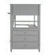 preview thumbnail 8 of 14, Twin size Maximized Space Loft Bed with Drawers and Desk, Wooden Loft Bed with Shelves, No box spring required - Gray