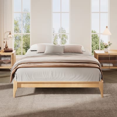12 Inch Solid Dry Bamboo Wood Platform Bed Frame