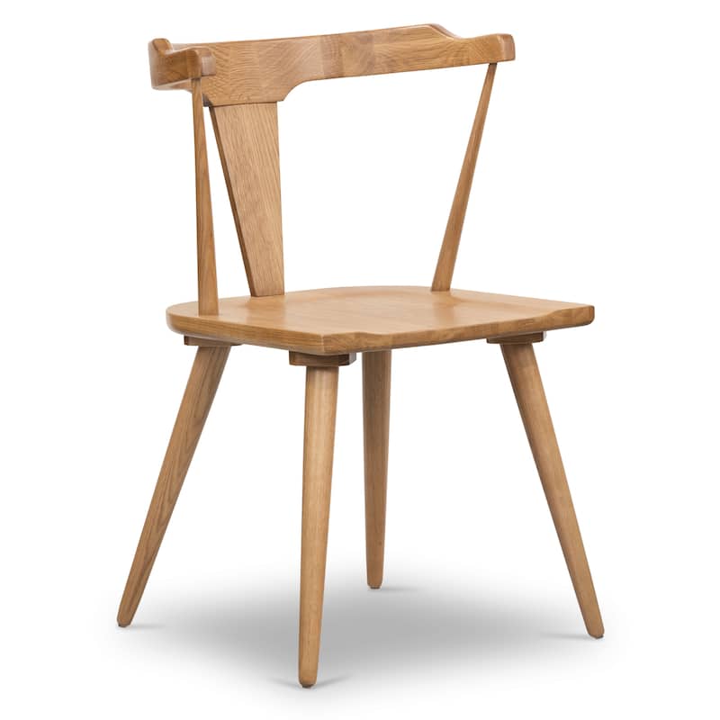 Poly & Bark Enzo Dining Chair - Solid Oak Wood - Oak