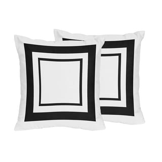 Sweet Jojo Designs White Black Hotel Throw Pillow