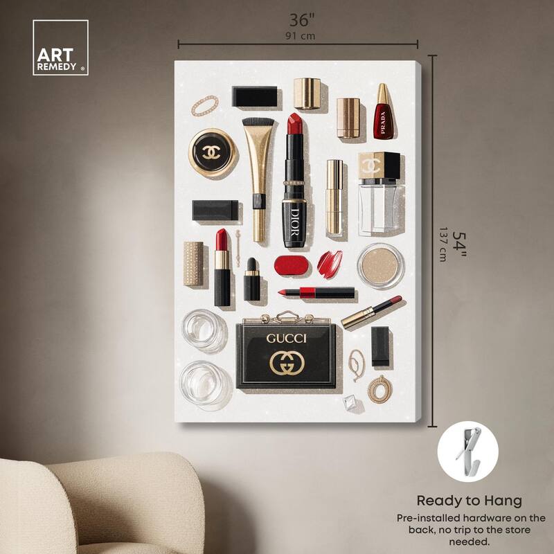 Luxury Makeup Collection II Canvas by Art Remedy, Gallery Wrapped