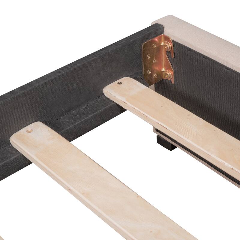 Twin Size Linen Upholstered Daybed with 2 Storage Drawers, No Box Spring Needed