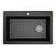 preview thumbnail 6 of 8, Karran All in One Drop-In Quartz Composite 33 in. Single Bowl Kitchen Sink in Black with Faucet KKF220 in Stainless Steel