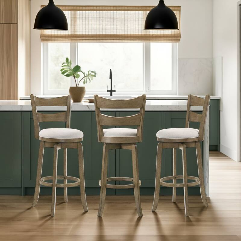 Blair Counter Height or Bar Height Rubberwood Barstool with Fabric Seat