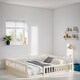 preview thumbnail 2 of 7, Upholstered Full Size Platform Bed Frame with Guardrail and Pillow