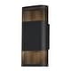 preview thumbnail 6 of 6, VAXCEL Skyline 2-Light Textured Black Outdoor Wall Sconce made of Rust-Resistant Aluminum, Metal Shade, Integrated LED
