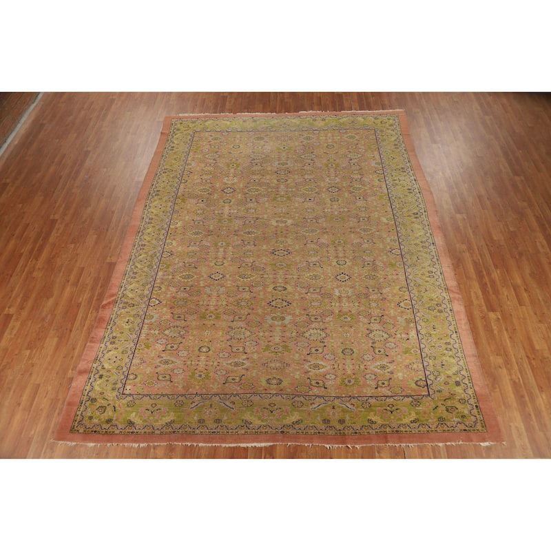 Antique Vegetable Dye Sultanabad Persian Wool Carpet - 8'9" x 11'7"