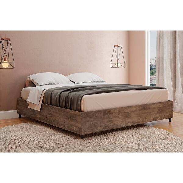 Mid-century Platform Bed with Headboard