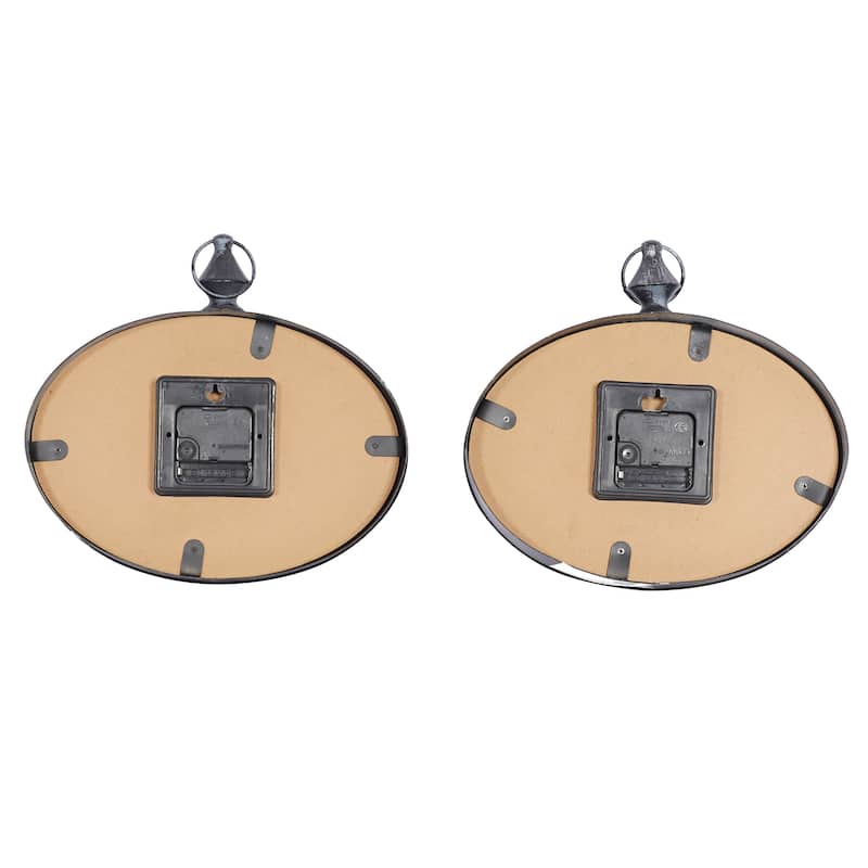 Cream Metal Pocket Watch Style Decorative Wall Clock (Set of 2)