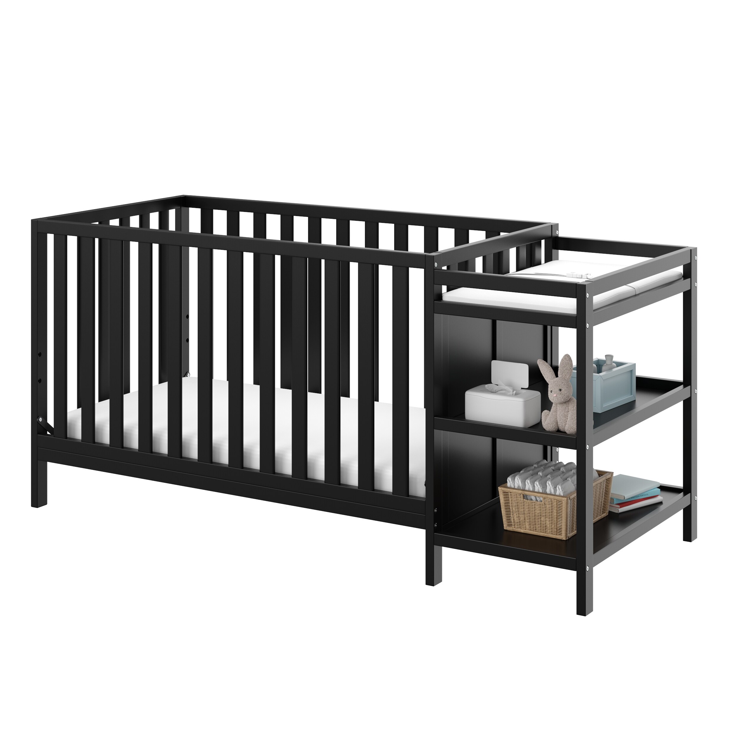 Storkcraft Pacific 4 in 1 Convertible Crib and Changer 2 Open