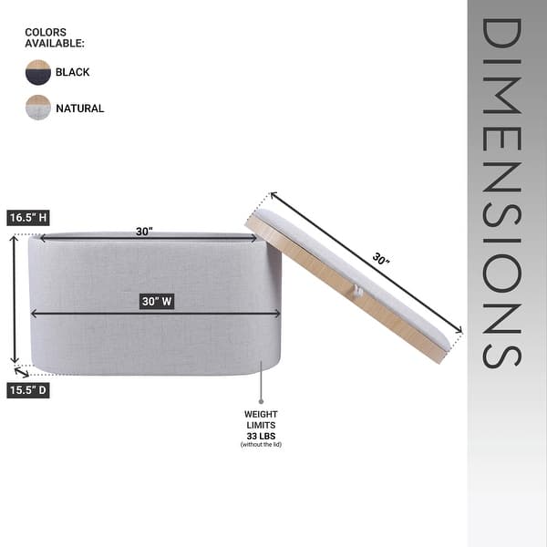 dimension image slide 1 of 2, Storage Ottoman Comfortable choice, multiple functions, classic design, and cozy corners with Reversible Wooden Tray Top,