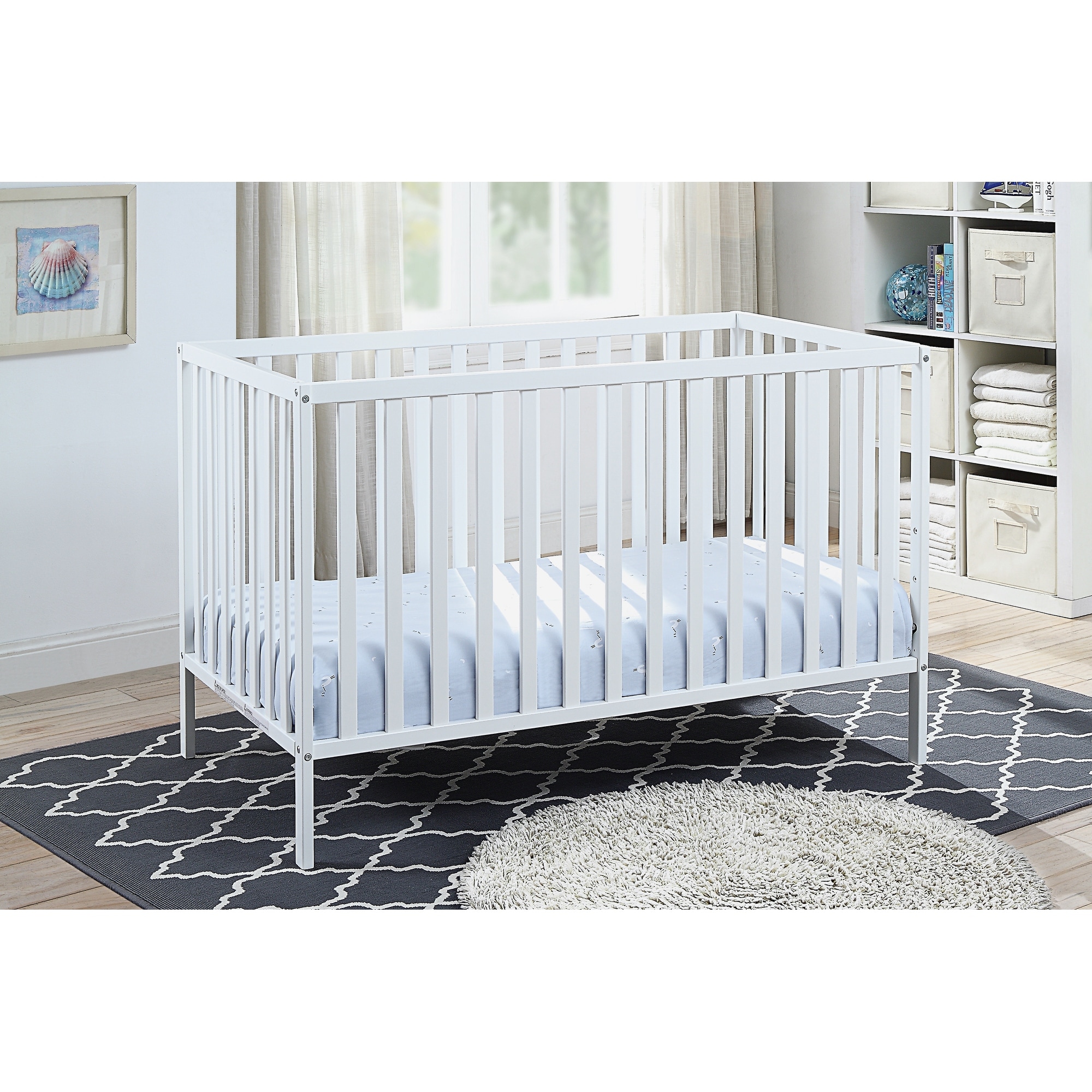 Suite Bebe Palmer 3-in-1 Convertible Island Crib White Bed Bath