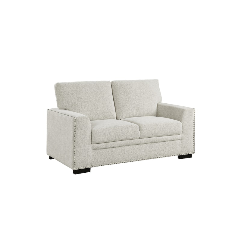 Vivie Beige Chenille Fabric Living Room Set