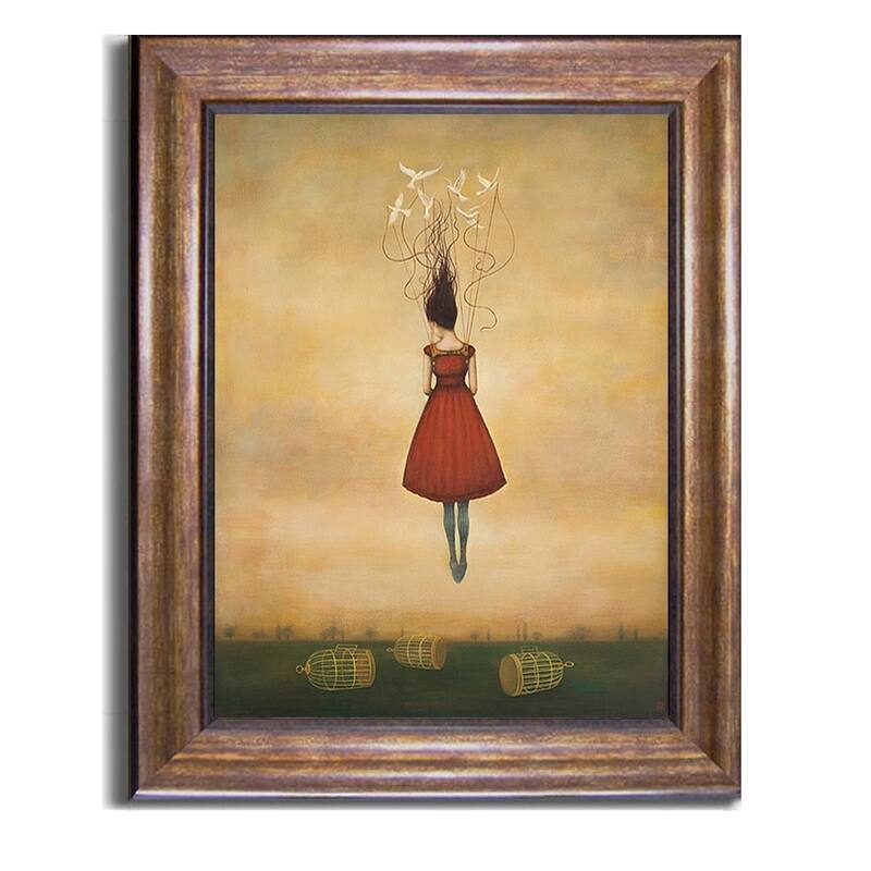 Suspension of Disbelief by Duy Huynh Bronze-Gold Framed Canvas Art (28 in x 22 in Framed Size)