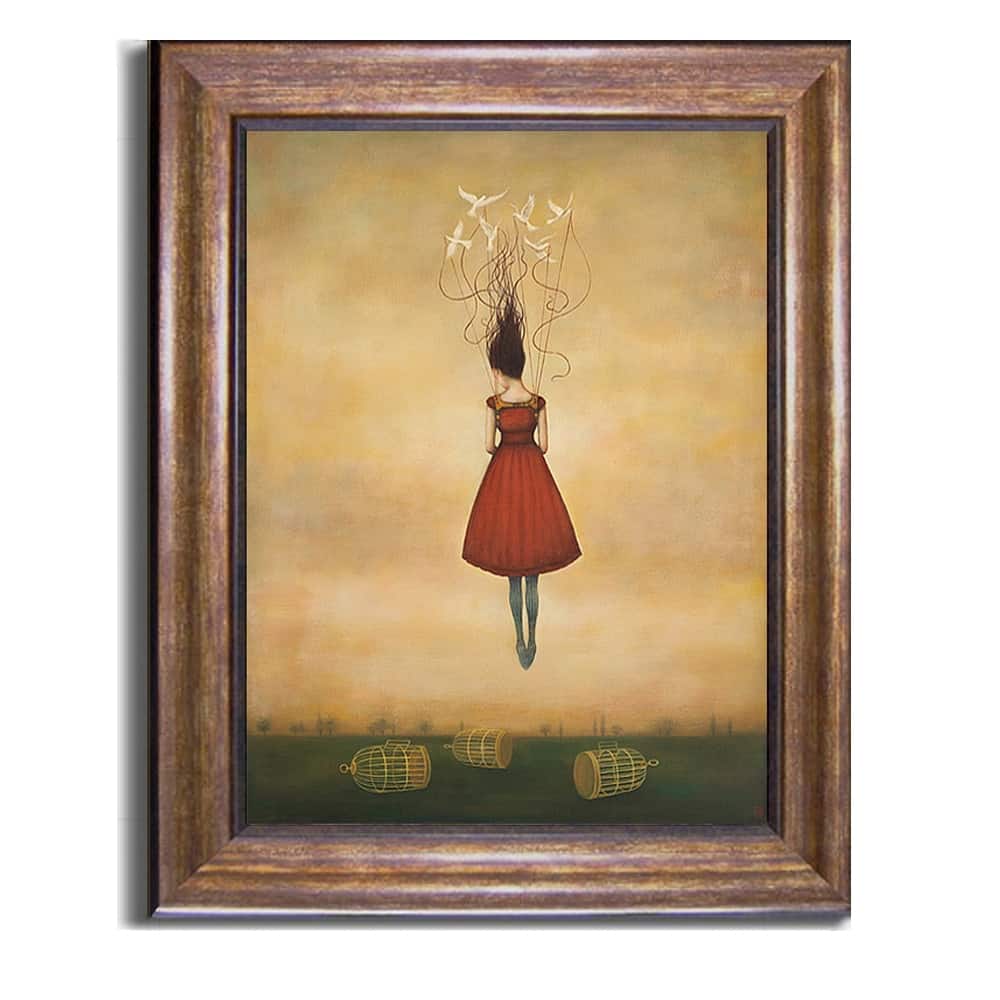 Suspension of Disbelief by Duy Huynh Bronze-Gold Framed Canvas Art (28 in x 22 in Framed Size)