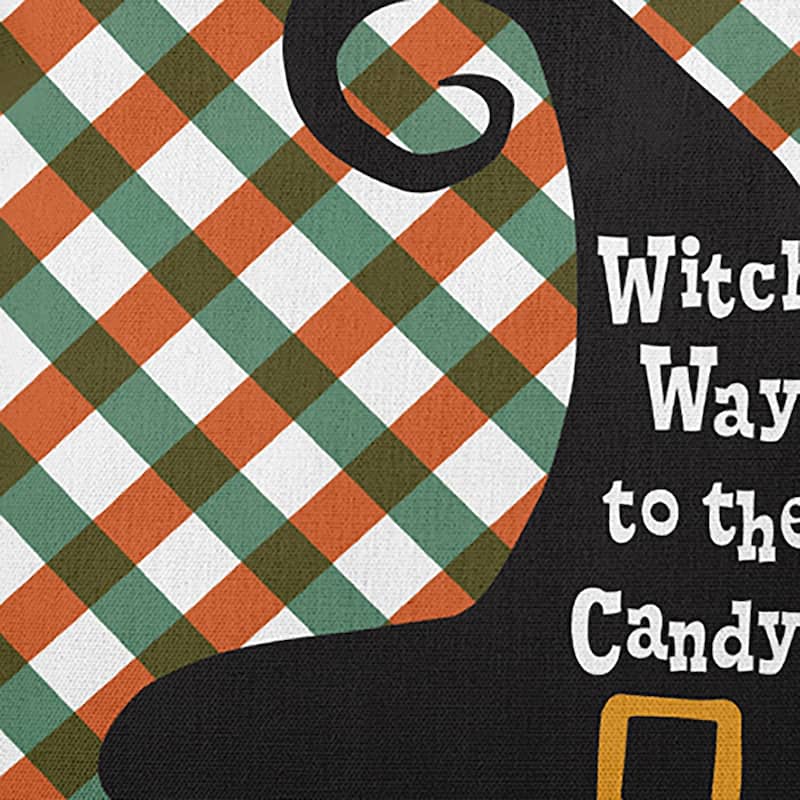 Halloween Witch Way to the Candy Accent Pillow