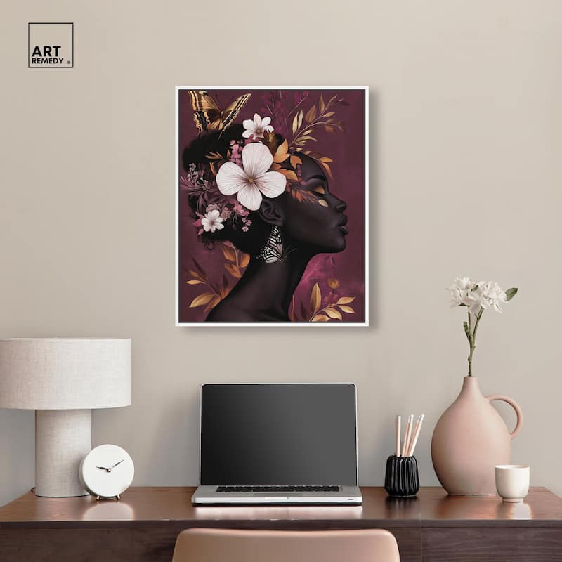 She Blooms in Darkness I Canvas by Art Remedy