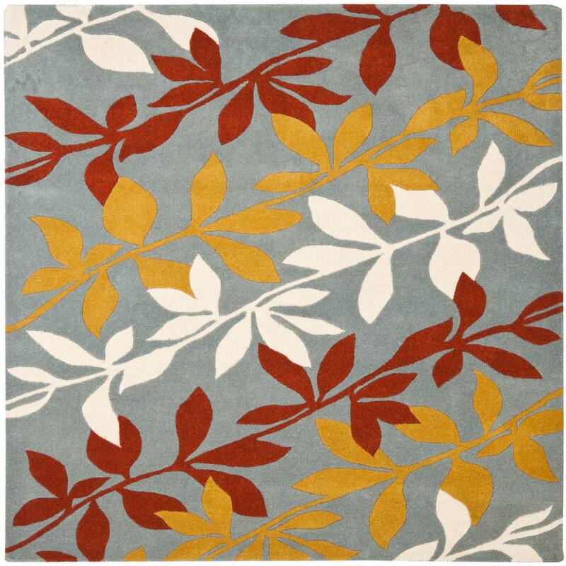 SAFAVIEH Handmade Soho Shaina N.Z. Wool Rug - 6' Square - Blue/Multi