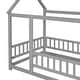 preview thumbnail 11 of 50, Twin Size Wooden Bed House Bed with House Roof Frame