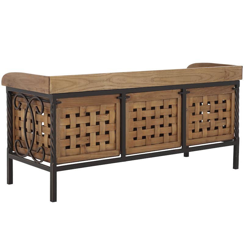 SAFAVIEH Toshie Honey Oak Storage Bench - 42.5" x 15.5" x 20" - 43Wx16Dx20H