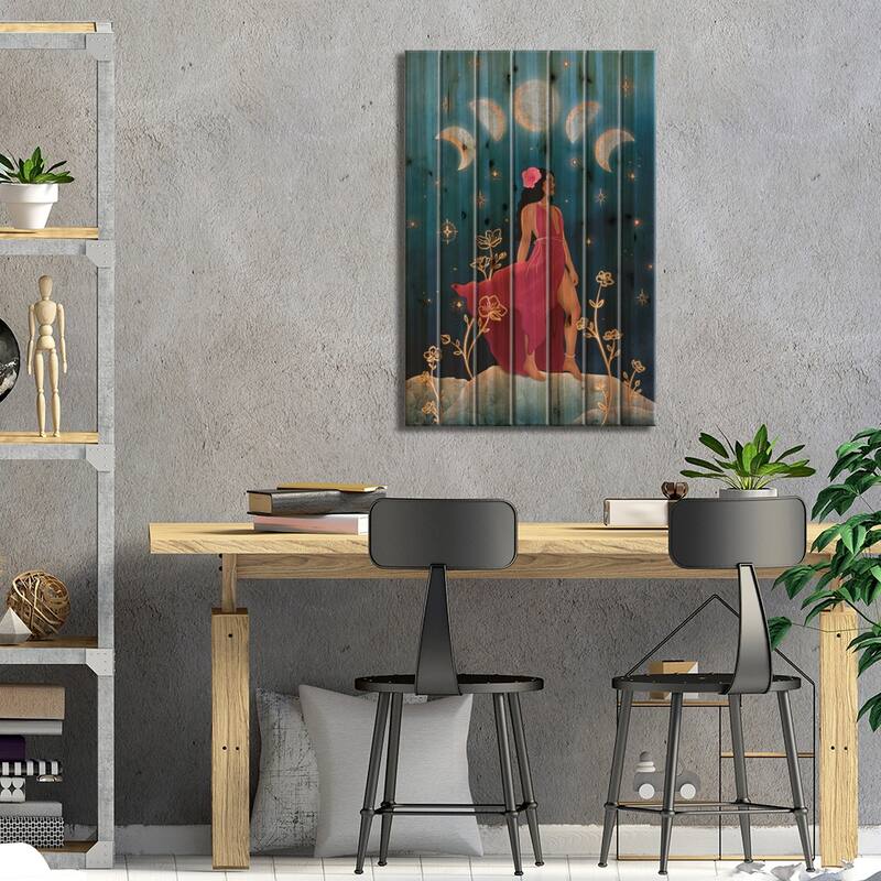 Divine Woman Print On Wood by Olivia Bürki - Multi-Color