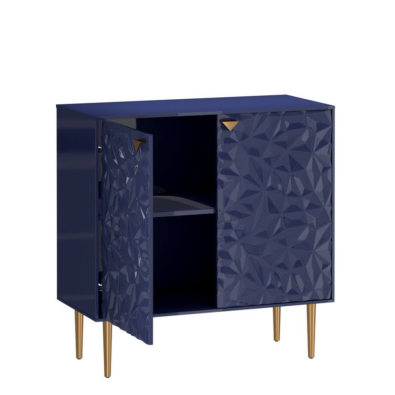 2 Door White Locker Accent Cabinet - Blue