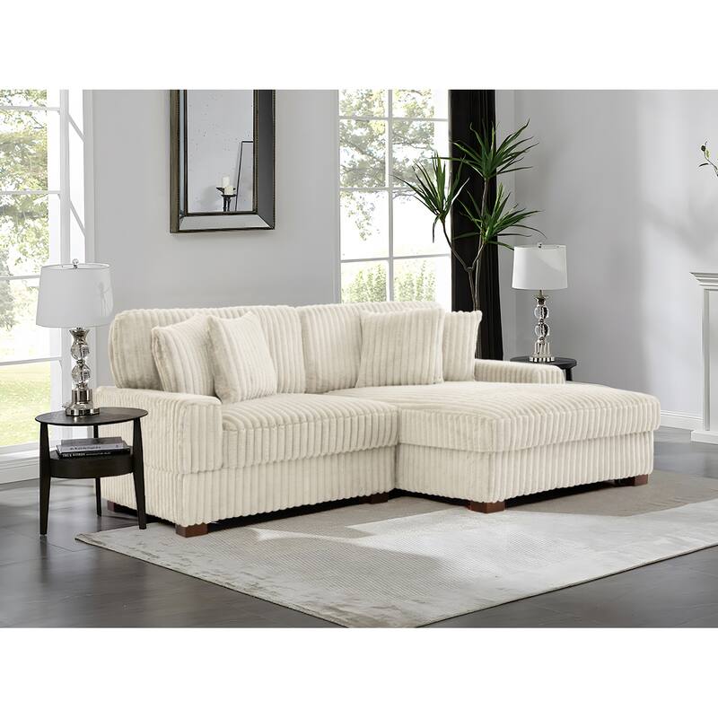 118.4"W Plush Modular Sectional Sofa with Pillows