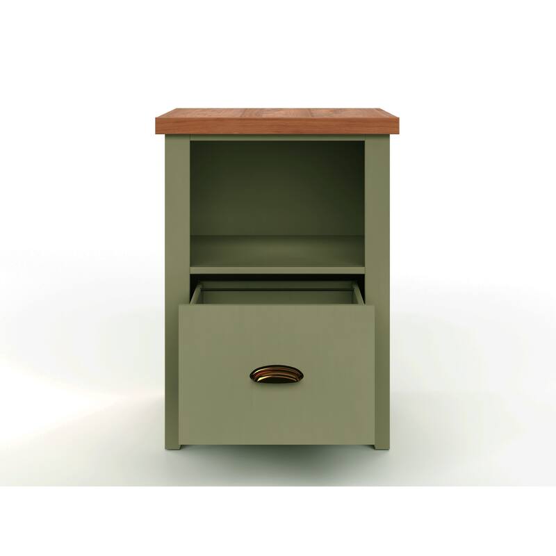 Bridgevine Home Modern Farmhouse 22 inch 1-drawer file, No Assembly Required, Two-Tone Finish