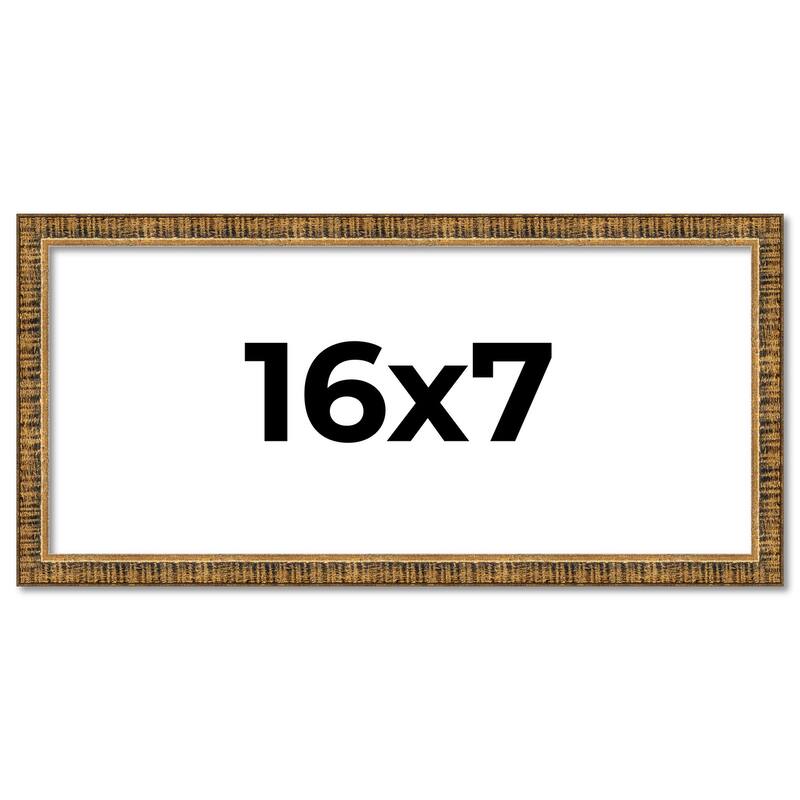 16x7 Frame Gold Kingsley Distressed Solid Wood Picture Frame Width