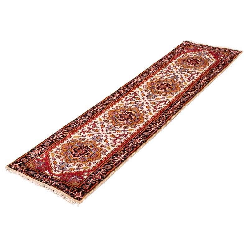 ECARPETGALLERY Hand-knotted Serapi Heritage Cream Wool Rug - 2'7 x 10'4