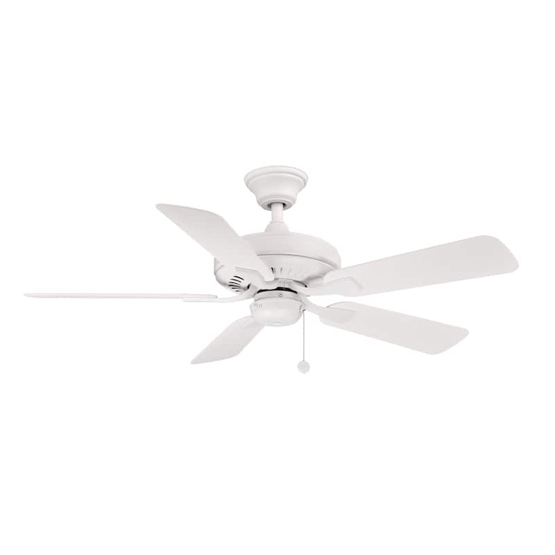 Fanimation Edgewood 44 inch Indoor/Outdoor Smart Ceiling Fan - Matte White - Matte White - Matte White - Pull Chain