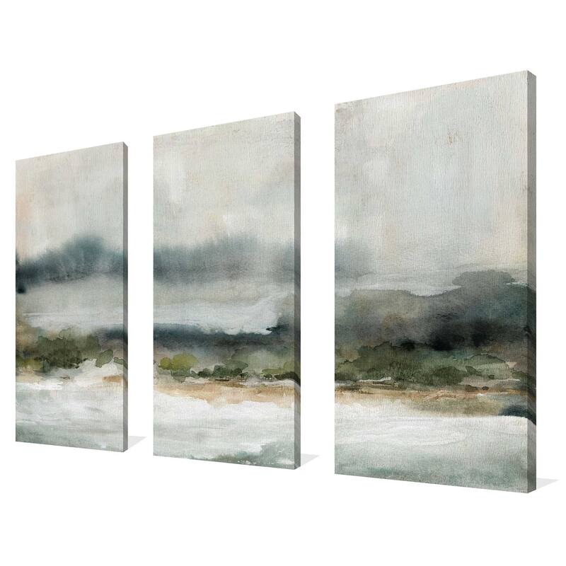 "Textured Rain I" by Carol Robinson 3 Piece Set on Canvas