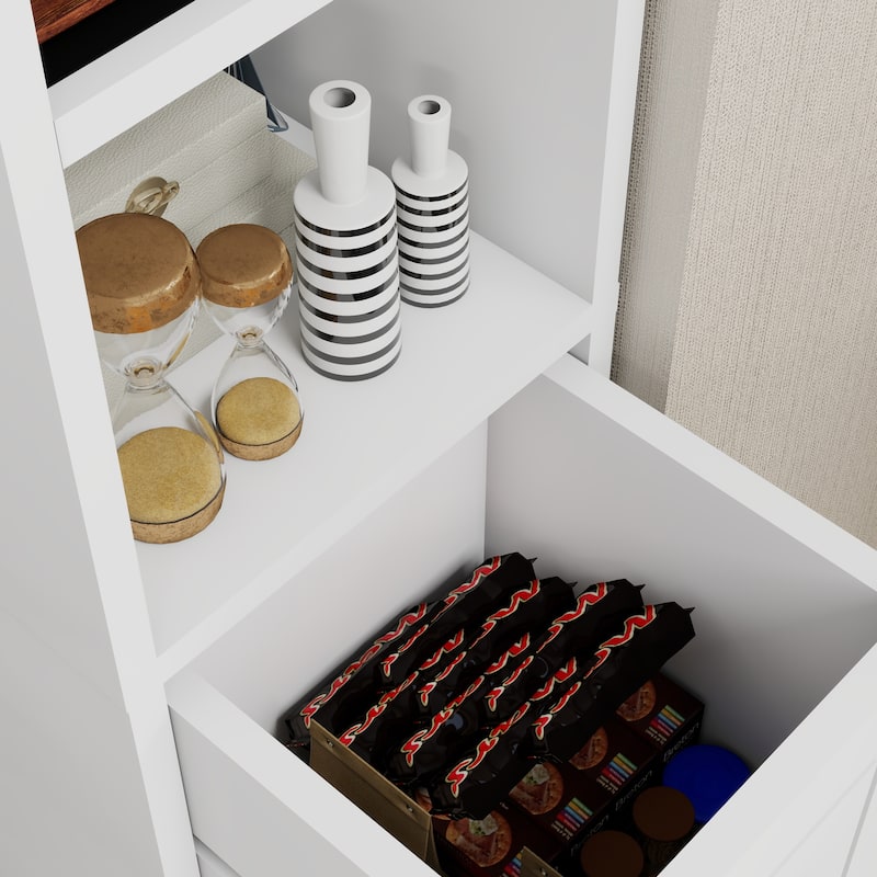 Slim Bathroom Storage Cabinet, Freestanding Narrow Floor Cabinet, Bathroom Cabinet with 1 Drawer, 2 Doors & Adjustable Shelves
